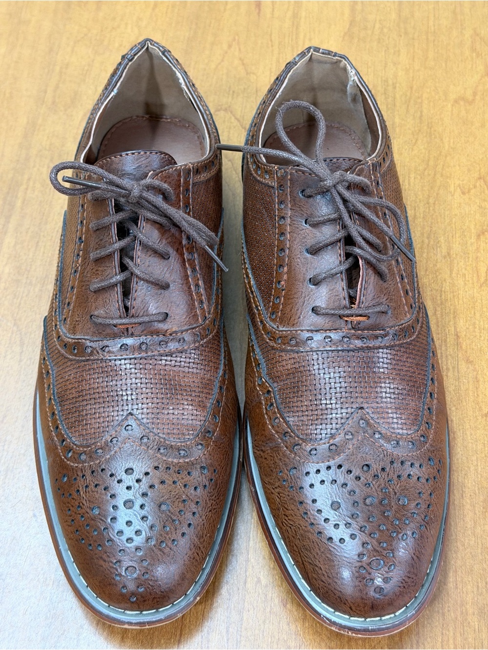 Men's Brown Leather Brogue Oxfords - Classic Lace-Up- video in listing
